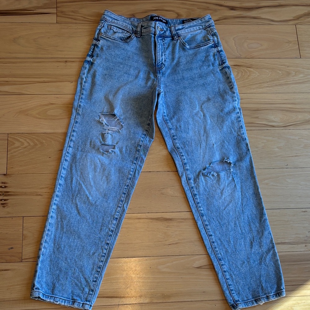 Size 29 Relaxed Fit Light Blue Distressed Joe Fresh Jeans